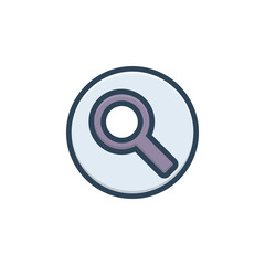 Color illustration icon for search