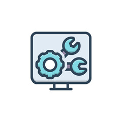Color illustration icon for settings