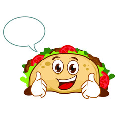 tacos food mascot cartoon in vector
