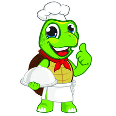 turtle mascot cartoon in vector