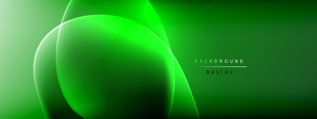 Vector abstract background - liquid bubble shapes on fluid gradient with shadows and light effects. Shiny design template for text