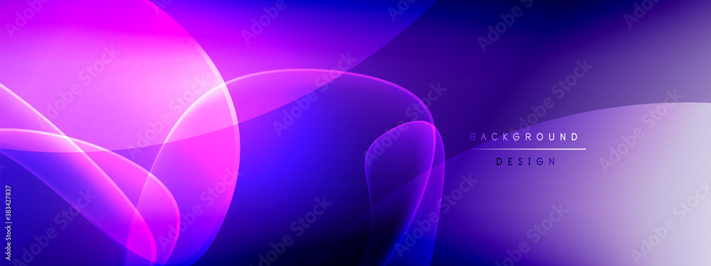 Fototapete Vector abstract background - liquid bubble shapes on fluid gradient with shadows and light effects. Shiny design template for text