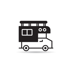 RV car, motorhome icon vector illustration