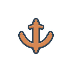Color illustration icon for anchor