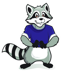 raccoon mascot cartoon in vector