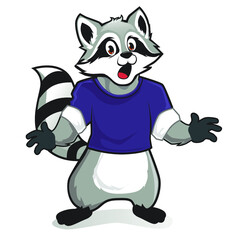 raccoon mascot cartoon in vector