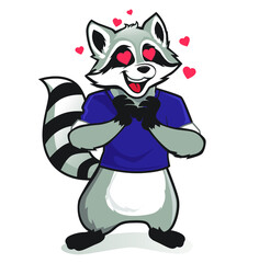 raccoon mascot cartoon in vector