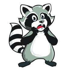 raccoon animal mascot cartoon in vector