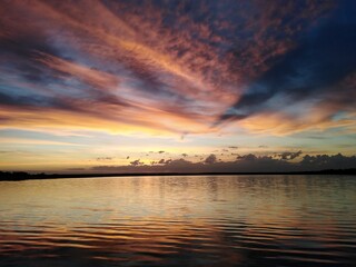 sunset over the lake