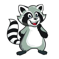 raccoon animal mascot cartoon in vector