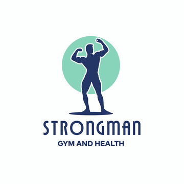 Strongman Gym and Healthy Logo Design Template