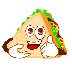 sandwich mascot cartoon in vector
