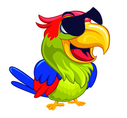 parrot mascot cartoon in vector