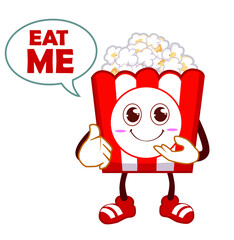 Popcorn mascot cartoon in vector