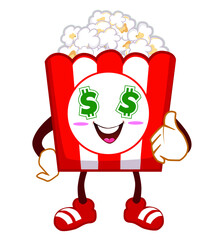 Popcorn mascot cartoon in vector