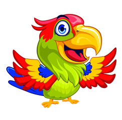 parrot mascot cartoon in vector