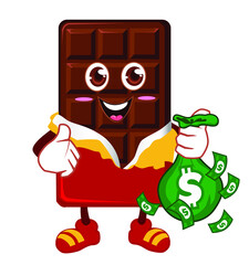 Chocolate mascot cartoon in vector