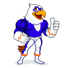 Eagle superhero mascot cartoon in vector