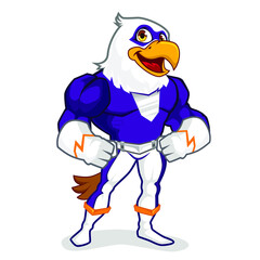 Eagle superhero mascot cartoon in vector