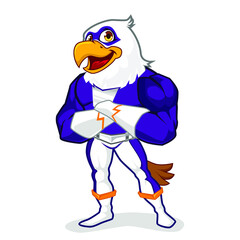 Eagle superhero mascot cartoon in vector