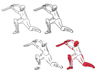 illustration of batsman playing cricket championship sports