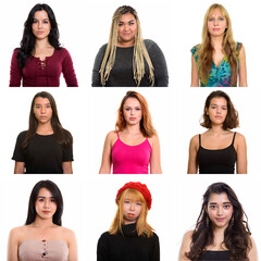 Collage of multi ethnic and mixed age women