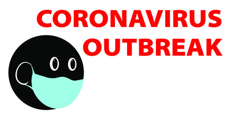 Coronavirus outbreak vector illustration with head of people using face mask