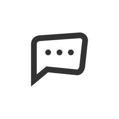Speech bubble and dialog balloon line style vector icon. Isolated chat sign on white background