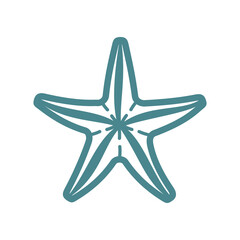 Sea starfish vector single icon, separate isolated illustration. Ocean and sea wild life. Underwater mollusk animal