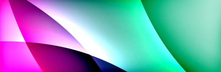 Fluid gradient neon color waves, vector abstract background