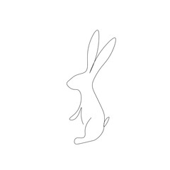 Fototapeta premium Easter bunny animal line drawing. Vector illustration