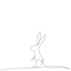 Easter bunny animal line drawing. Vector illustration