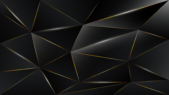 black triangle, dark wallpaper background with gold border line path