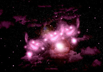 galaxy in a free space. 3D rendering