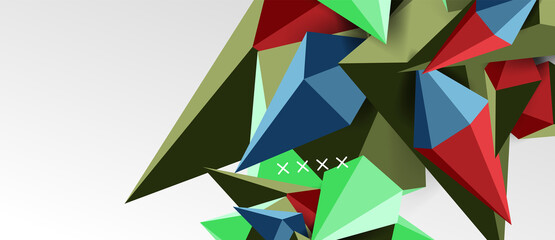 3d low poly abstract shape background vector illustration