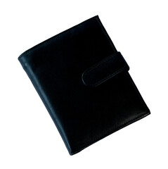 Black wallet isolate on white background
