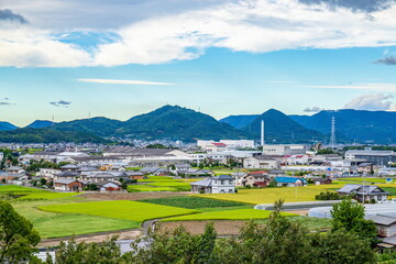 Fototapeta na wymiar Cityscape of Ayagawa town , Kagawa, Shikoku, Japan 