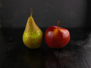 Green pear and red Apple