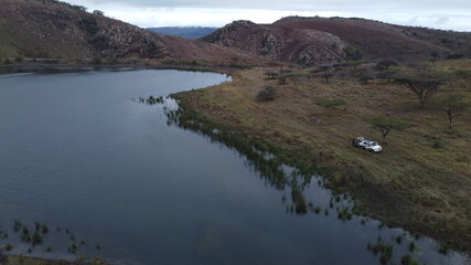 The beautiful landscape of a game reserve in South Africa