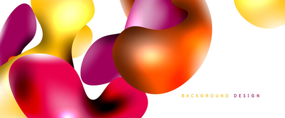 Bubbles abstract background. Liquid splashes on white vector template