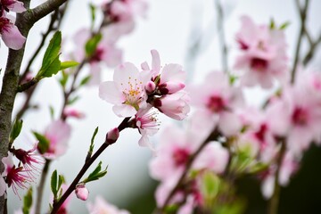 公園などではほとんど目にすることができないアーモンドは春を告げる花です