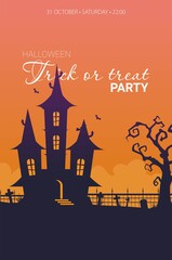 Halloween background flat design vector