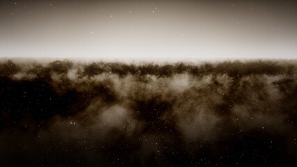Cosmic landscape, beautiful science fiction wallpaper with endless deep space. 3D render