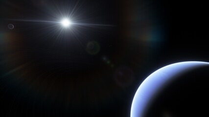 Cosmic landscape, beautiful science fiction wallpaper with endless deep space. 3D render