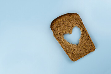 Sliced rye bread close up