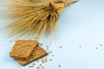 Sliced rye bread close up