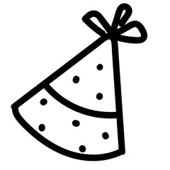 birthday party head cap coloring book doodle style vector element cute drawing for kids