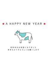 年賀状　2021年　テンプレート
