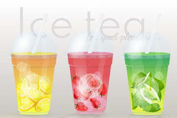 Set of fresh fruit juices 