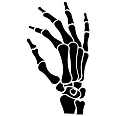 
A dead hand is making finger pose, skeleton art 
